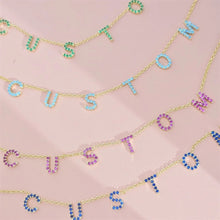 Load image into Gallery viewer, The Letter Drop Necklace with Crystals