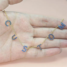 Load image into Gallery viewer, The Letter Drop Necklace with Crystals