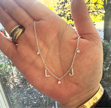 Load image into Gallery viewer, Initial And Crystal Letter Drop Necklace
