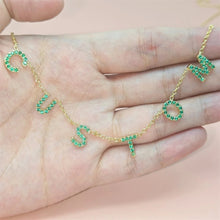 Load image into Gallery viewer, The Letter Drop Necklace with Crystals