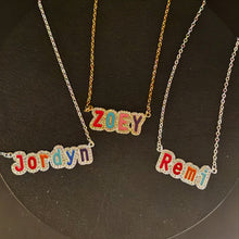 Load image into Gallery viewer, Chasing Rainbows Enamel Bubble Name Necklace