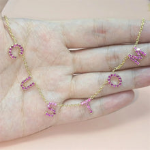 Load image into Gallery viewer, The Letter Drop Necklace with Crystals