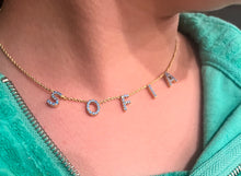 Load image into Gallery viewer, The Letter Drop Necklace with Crystals