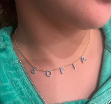 Load image into Gallery viewer, The Letter Drop Necklace with Crystals