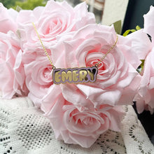 Load image into Gallery viewer, Enamel Name Plate Necklace