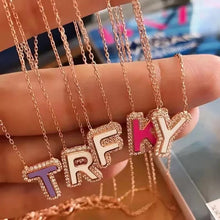 Load image into Gallery viewer, Bubble Letter Initial Necklace