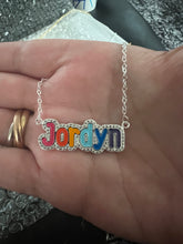 Load image into Gallery viewer, Chasing Rainbows Enamel Bubble Name Necklace