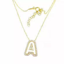 Load image into Gallery viewer, Bubble Letter Initial Necklace