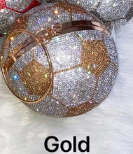 Load image into Gallery viewer, Blinged Out Soccer Ball Purse
