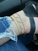 Load image into Gallery viewer, Crystal and Figaro Chain Anklet
