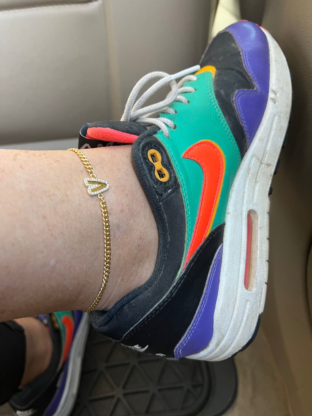 Bubble and Cuban Links Anklet