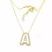 Load image into Gallery viewer, Bubble Letter Initial Necklace
